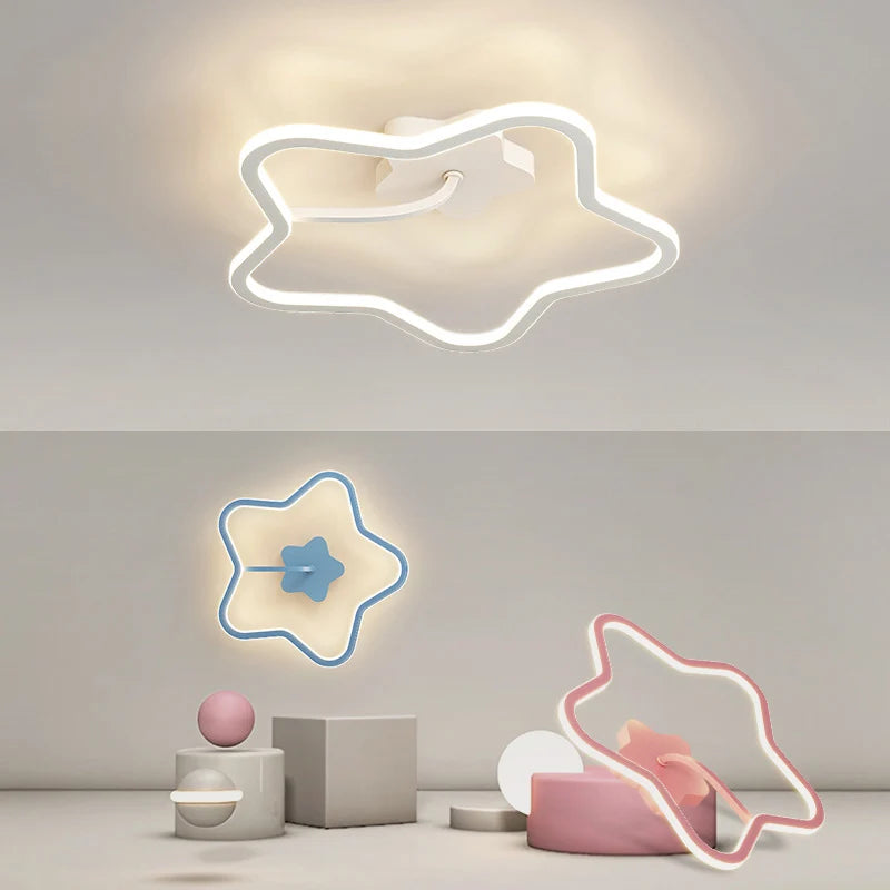 Nordic Modern Personality Led Ceiling Light, Children's Room, Dining Room, Study, Girls Bedroom Pink Decorative Ceiling Light - vue 2 sur 15