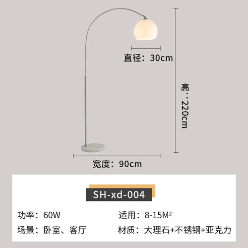 lampadaire incurvé nordique créatif en acier inoxydable pour intérieur - vue 2 sur 8