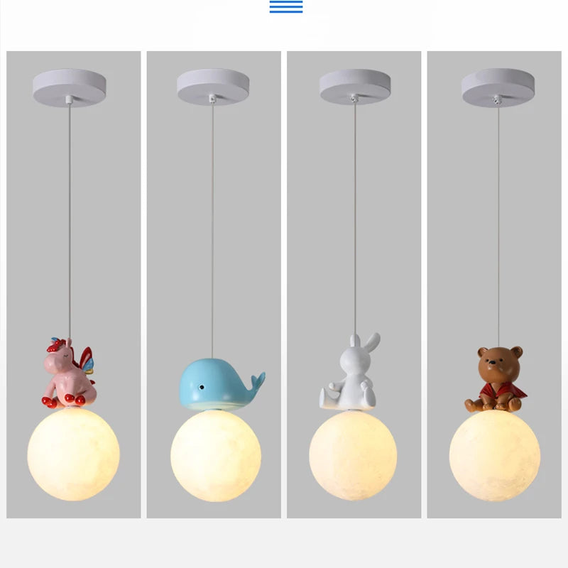 suspension design animal pour enfants cheval ours lapin baleine - vue 4 sur 10