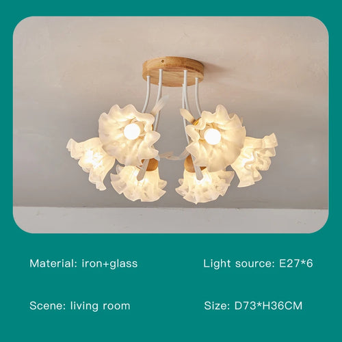 lustre nordique créatif à fleurs pour décoration intérieure - vue 20 sur 24