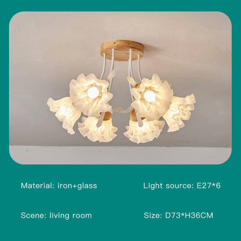 lustre nordique créatif à fleurs pour décoration intérieure - vue 19 sur 24