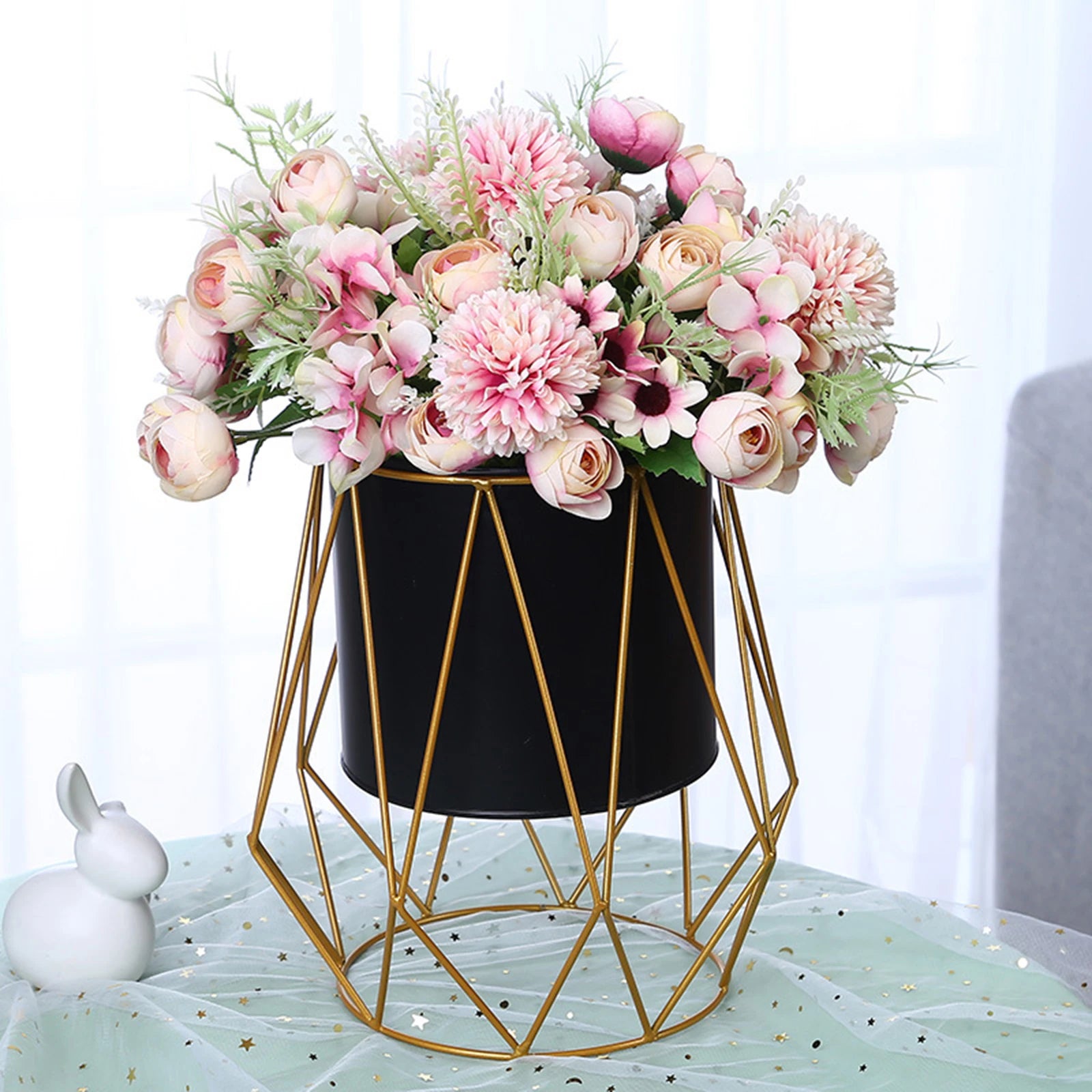 support en métal pour jardinière pot de fleurs vase antirouille - vue 4 sur 10