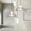 Nordic Glass Chandelier Double Balls Pendant Light Suspension Hanging Lamp for Kitchen Dining Room