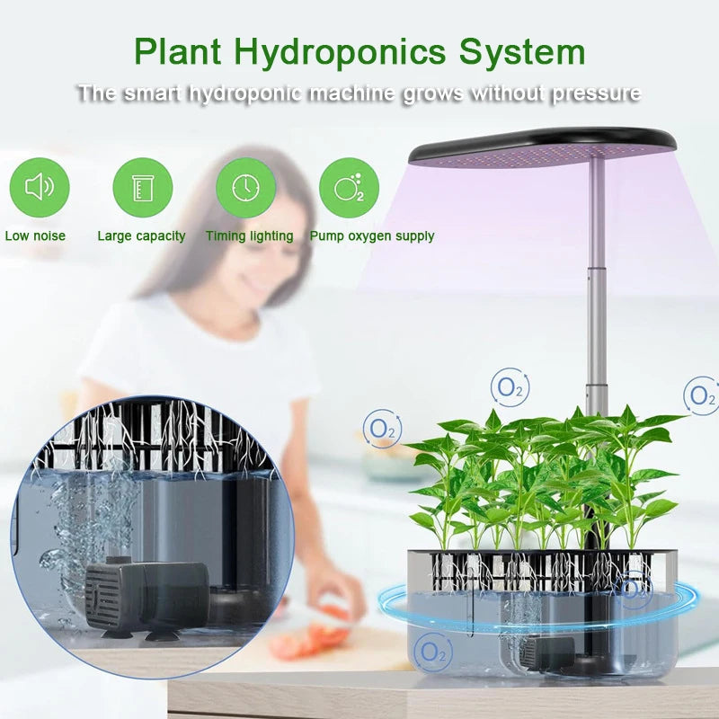 système de culture hydroponique intelligent avec lampe de croissance automatique - vue 3 sur 8