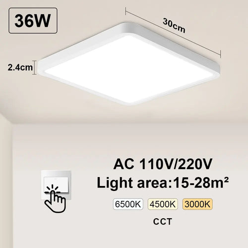 Tuya Smart LED plafonnier App commande vocale Alexa Google télécommande plafonniers carrés salon chambre éclairage - vue 16 sur 22