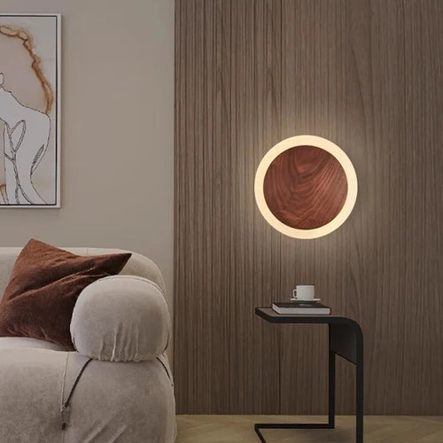 Applique murale LED nordique en noyer - vue 4 sur 8