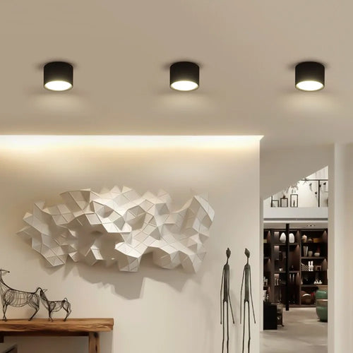 Mini LED plafonniers Dimmable Grain de bois Surface monté Downlight maison chambre décor Spot pour salon 220V 110V - vue 4 sur 11