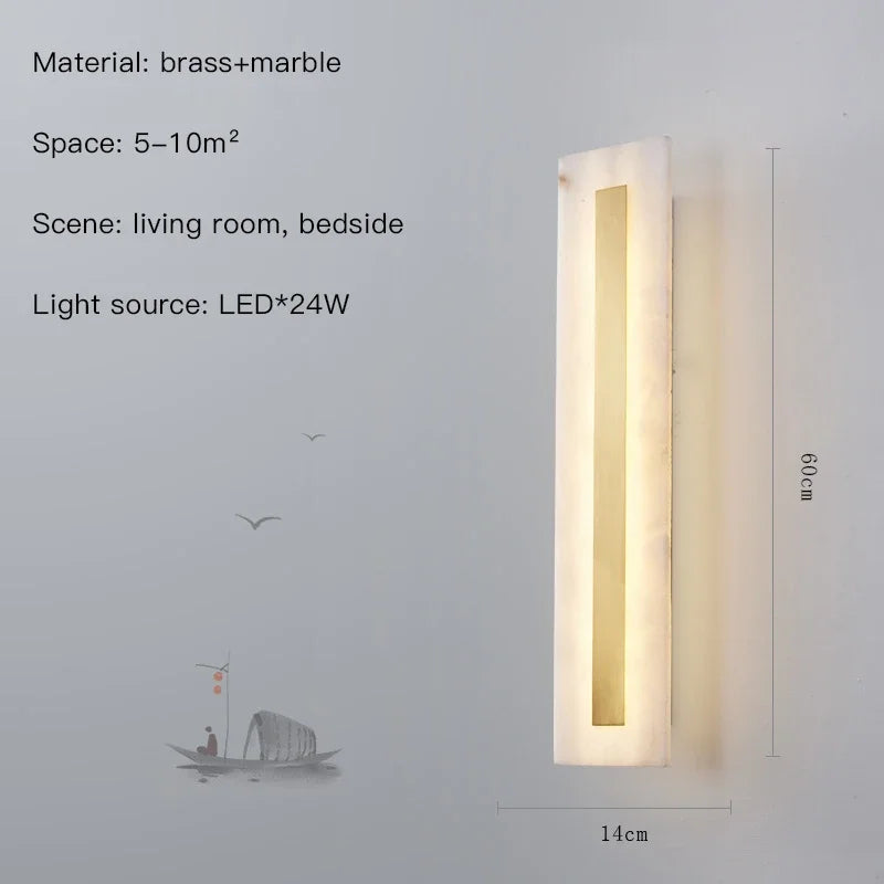 applique murale en marbre éclairage led décoratif pour intérieur moderne - vue 9 sur 12