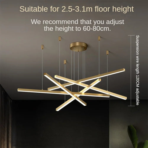 lustre suspendu moderne pour décoration intérieure lumineuse - vue 6 sur 15