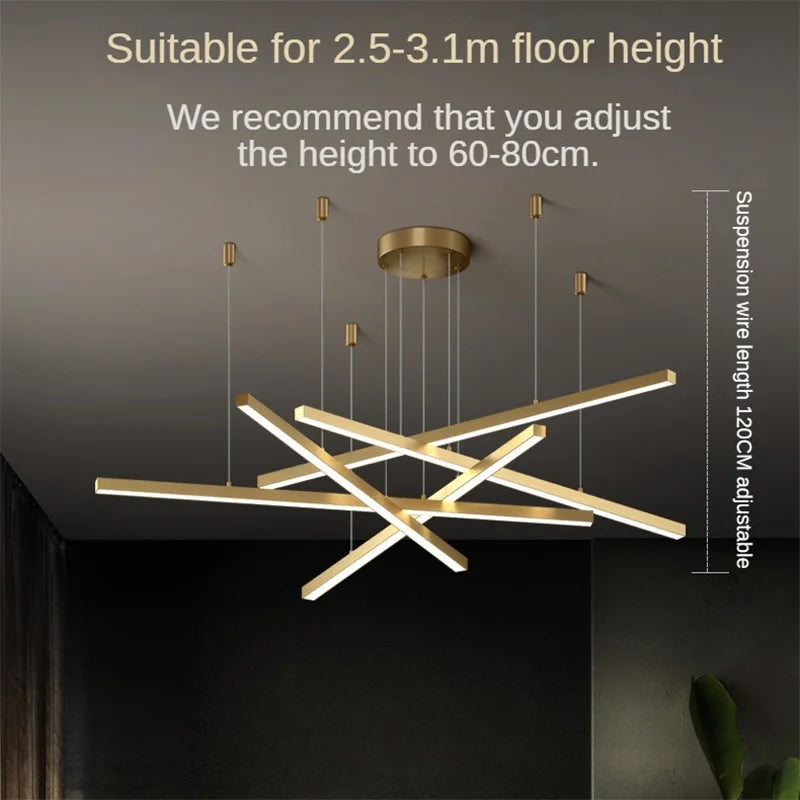 lustre suspendu moderne pour décoration intérieure lumineuse - vue 5 sur 15