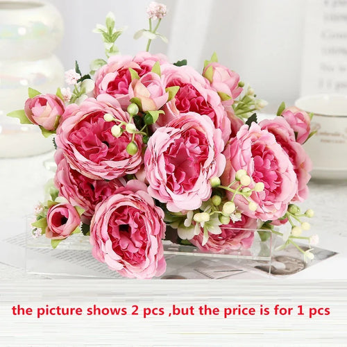 pivoines artificielles en soie pour décoration élégante et raffinée - vue 13 sur 15