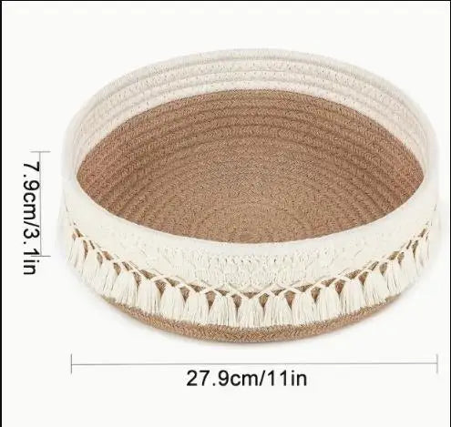panier tissé en corde pour rangement divers et cosmétiques - vue 6 sur 8