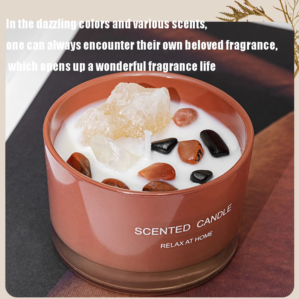 bougie parfumée en cire de soja pour aromathérapie et décoration festive - vue 5 sur 11