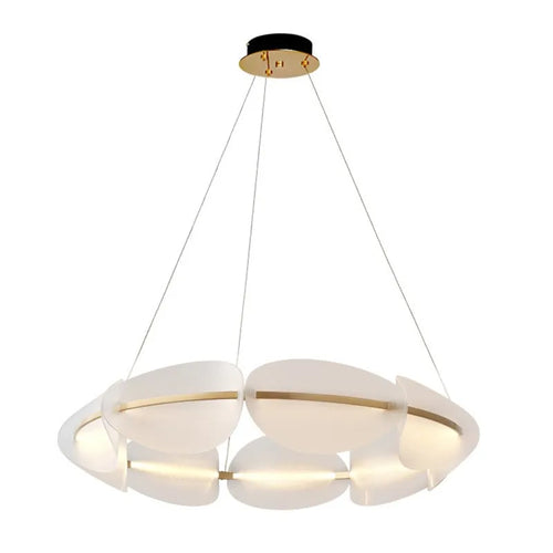 Creative Romantic Petals Acrylic Copper Pendant Lamp Modern Living Room, Bedroom, Cloakroom Decoration LED Pendant Lamp - vue 7 sur 8