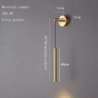 applique murale led luxe réglable or
