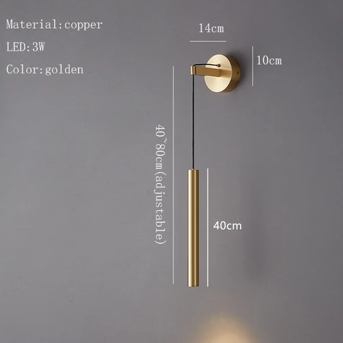 applique murale led luxe réglable or