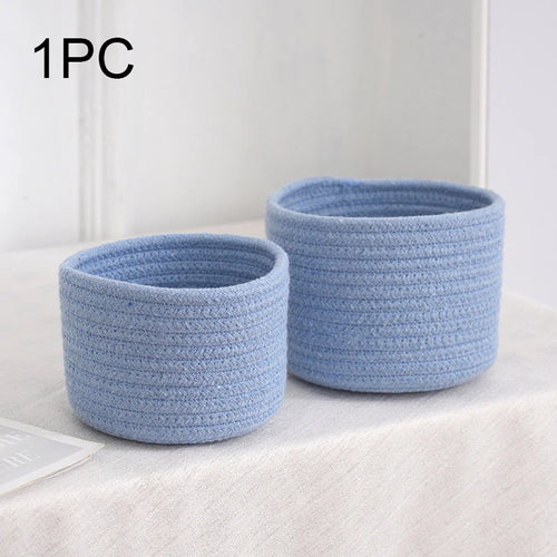 paniers de rangement en corde de coton pour jouets et objets divers - vue 9 sur 12
