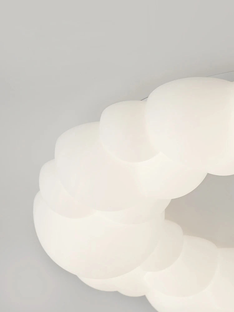 lampe nuage moderne led design anneau nordique éclairage lustre - vue 3 sur 14