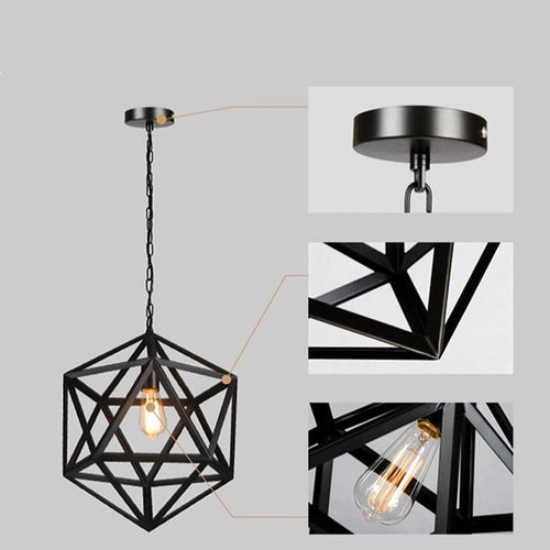 gzmj hexahedron droplight suspension en fer - vue 6 sur 7