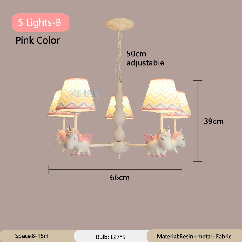 lustre licorne dessin animé pour chambre d'enfant suspendu - vue 19 sur 24