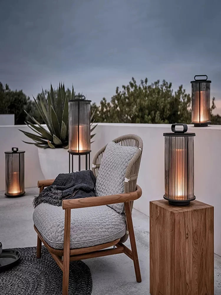 villa moderne lampe de jardin solaire extérieure étanche - vue 5 sur 9