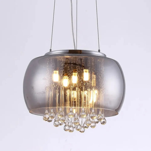 Lustre en verre de cristal de luxe moderne pour salon fumée Cognac plafonnier luminaires suspendus Suspension en verre - vue 2 sur 10