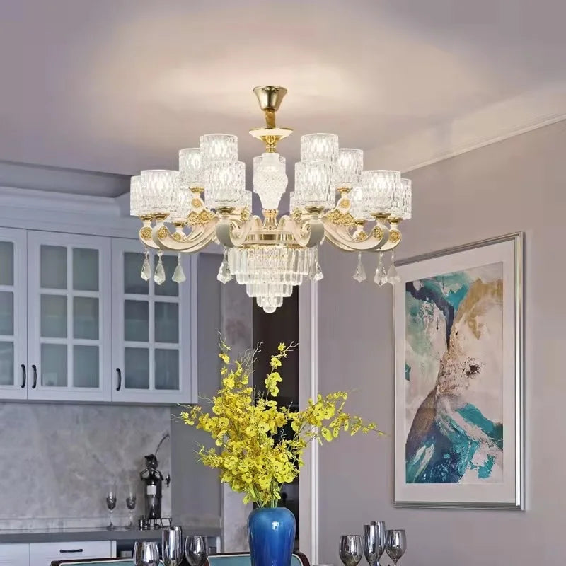lustre en verre cristal design moderne pour un intérieur élégant - vue 5 sur 10