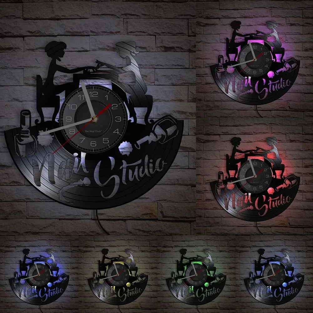 horloge murale vinyle pour salon de manucure et beauté - vue 9 sur 31