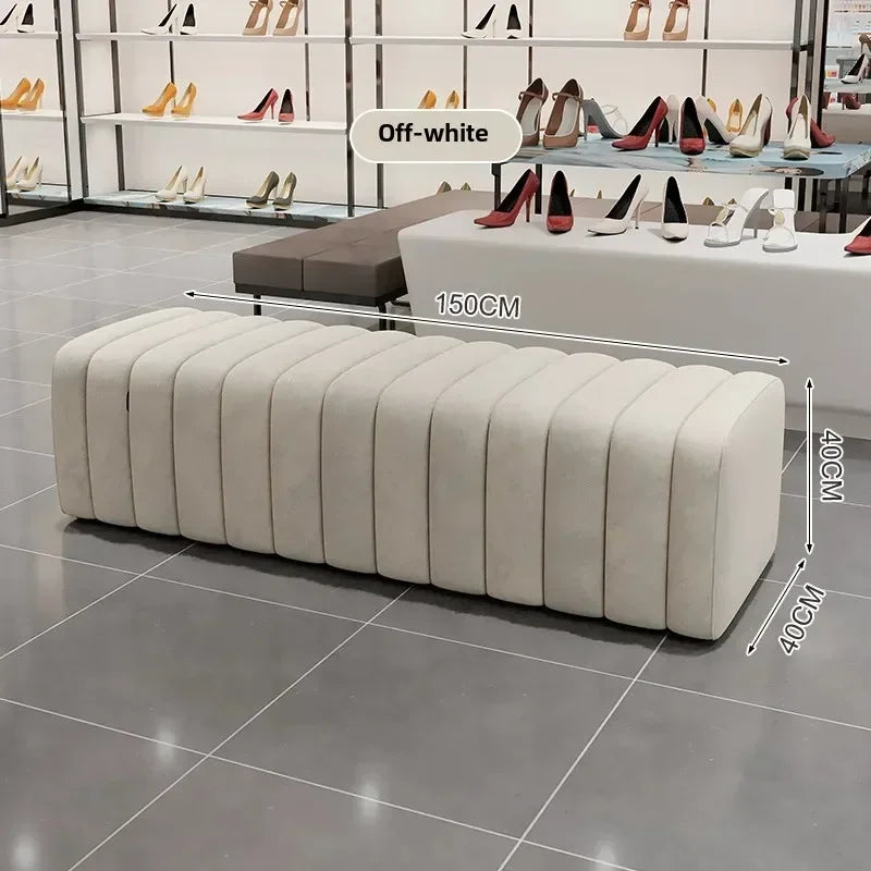 banc à chaussures design moderne avec repose pieds doux et confortable - vue 7 sur 26