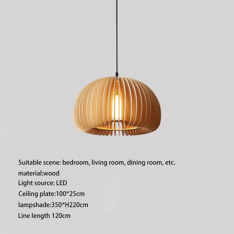 suspension luminaire rétro en bois pour îlot cuisine
