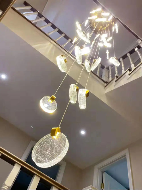 lustre moderne à LED pour escalier et duplex intérieur - vue 3 sur 12