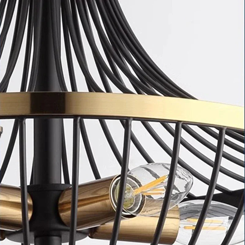 lustre rétro led en fer avec suspension pour décoration américaine - vue 6 sur 6