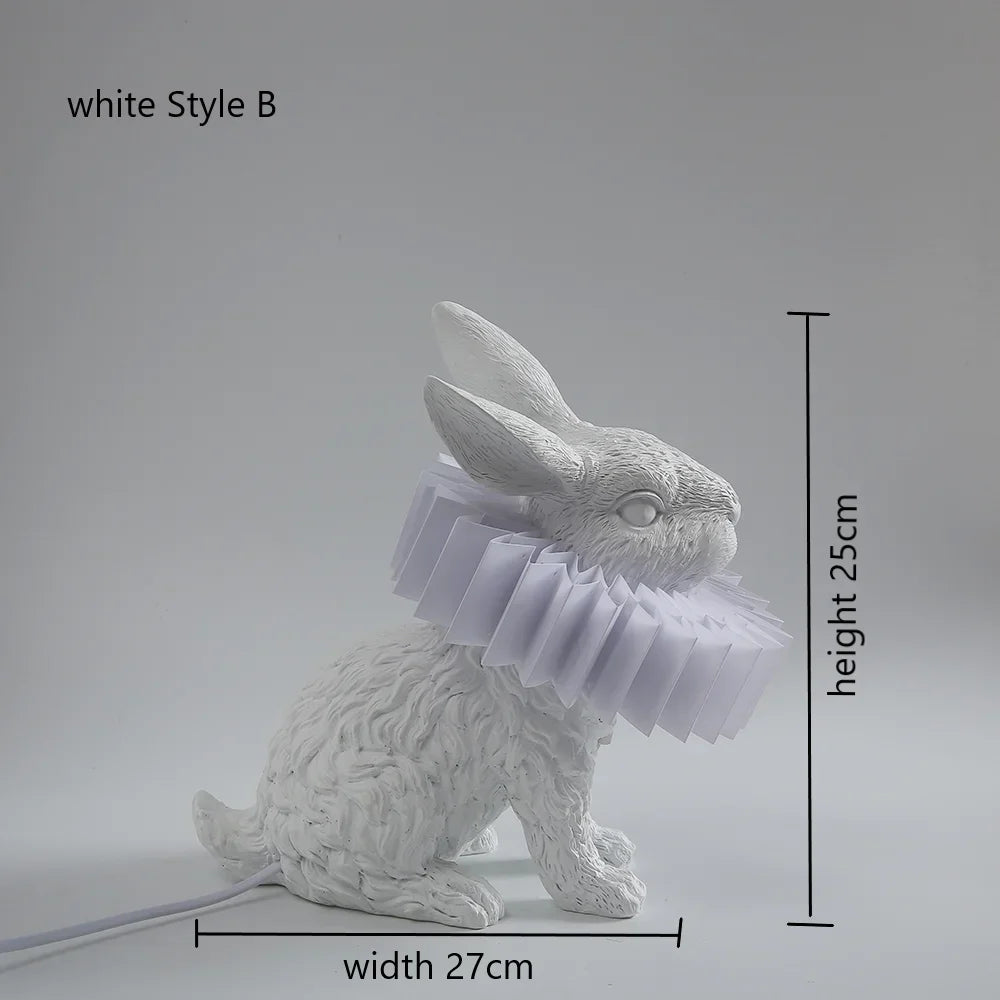lampe de chevet lapin en résine style nordique décorative et moderne - vue 9 sur 15