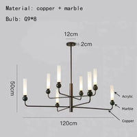suspension en marbre et cuivre pour éclairage intérieur moderne