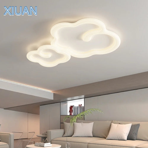 lustre scandinave nuage blanc avec télécommande optionnelle led - vue 2 sur 16