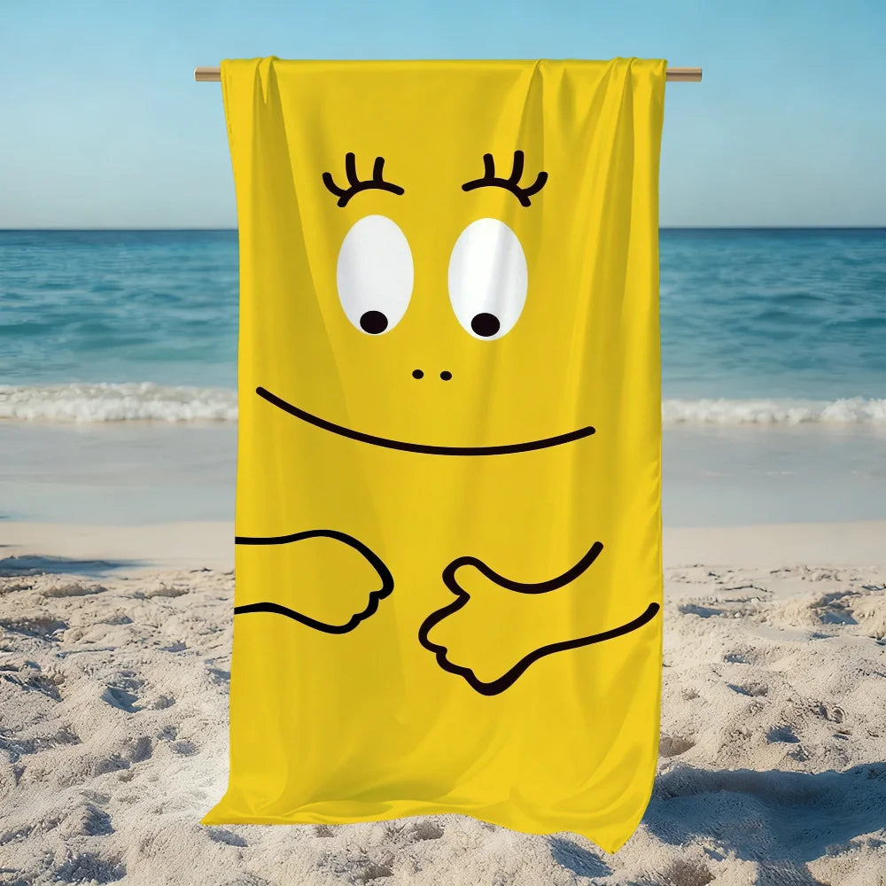 serviette de plage barbapapa cartoon sechage rapide douce - vue 3 sur 7