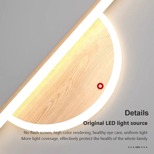 applique murale led moderne grain de bois décoration intérieure - vue 7 sur 21