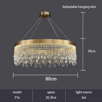 lustre moderne en cristal design circulaire éclairage de luxe suspendu