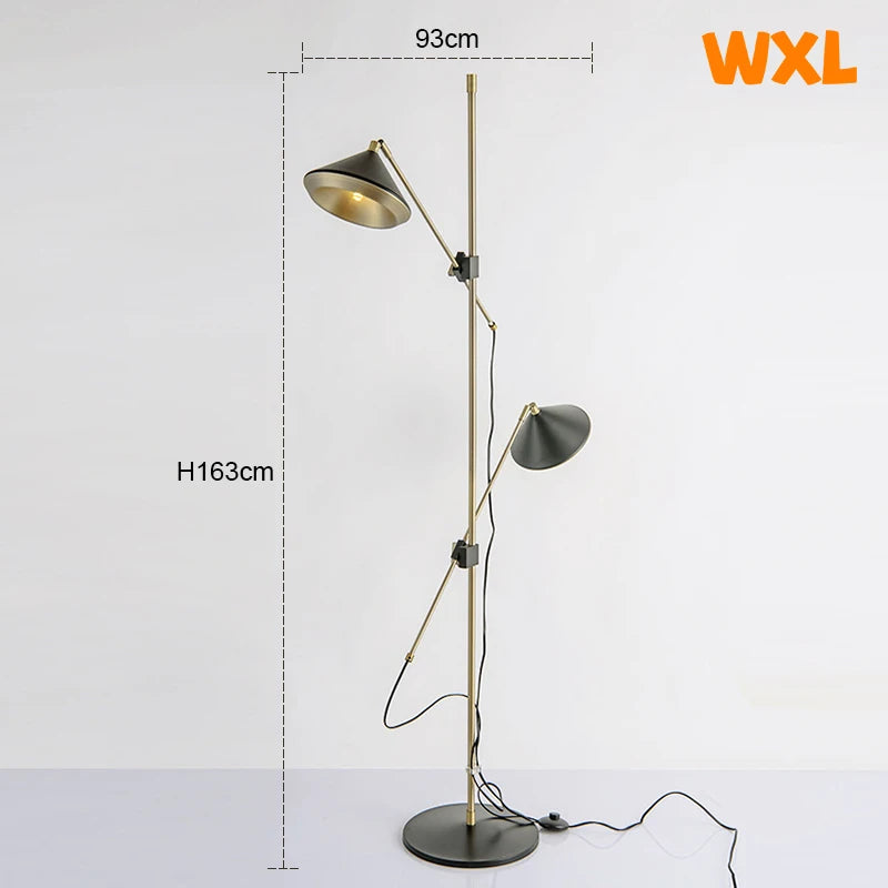 lampadaire led scandinave moderne double réglable pour intérieur