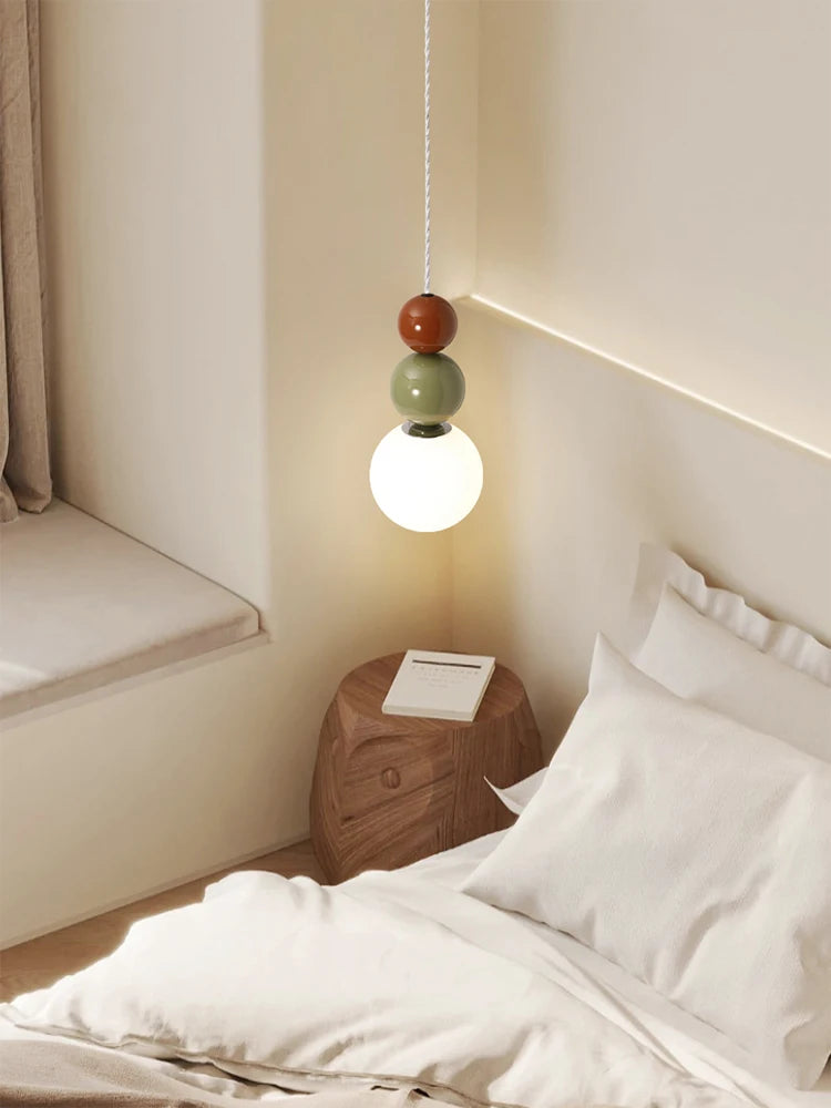 suspension minimaliste design français avec abat jour chromé LED - vue 3 sur 9