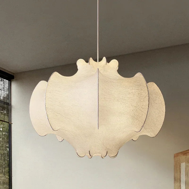 lustre wabi sabi nordique en soie japonaise led intérieur - vue 4 sur 10