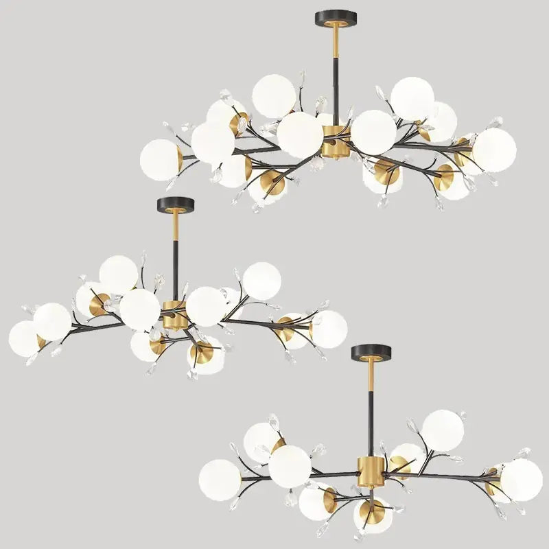 lustre en cristal nordique à led pour décoration intérieure moderne - vue 5 sur 17