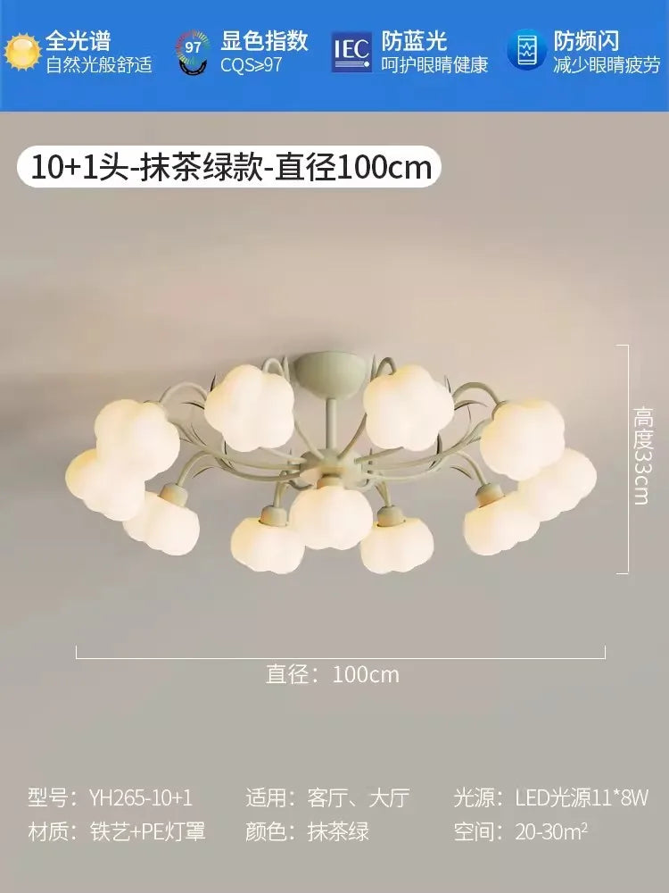 plafonnier moderne à LED avec couverture en coton décorative - vue 7 sur 12