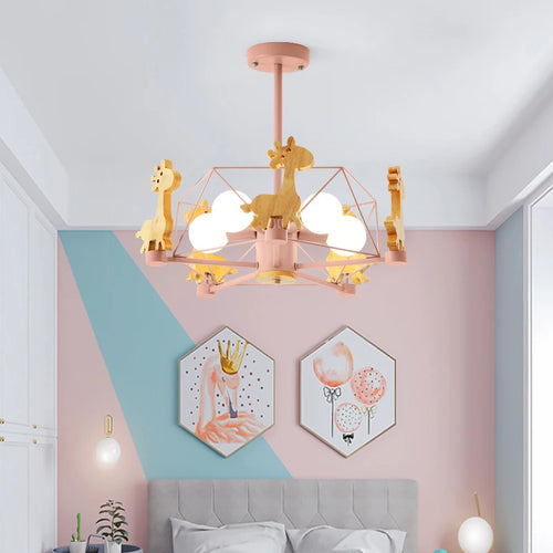 Kids Room Lighting Nordic Children Child Room Ceiling Light E27 Holder Star Diamond LED Suspension Wooden Hanging Lamp - vue 4 sur 10