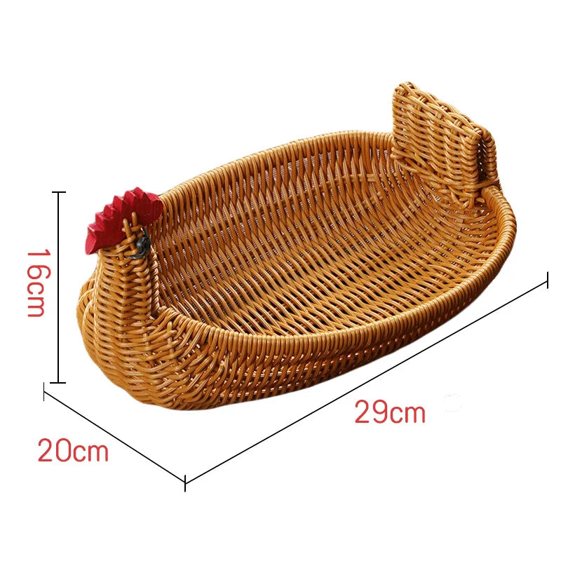 panier de rangement en rotin tissé style animal fait main - vue 18 sur 29