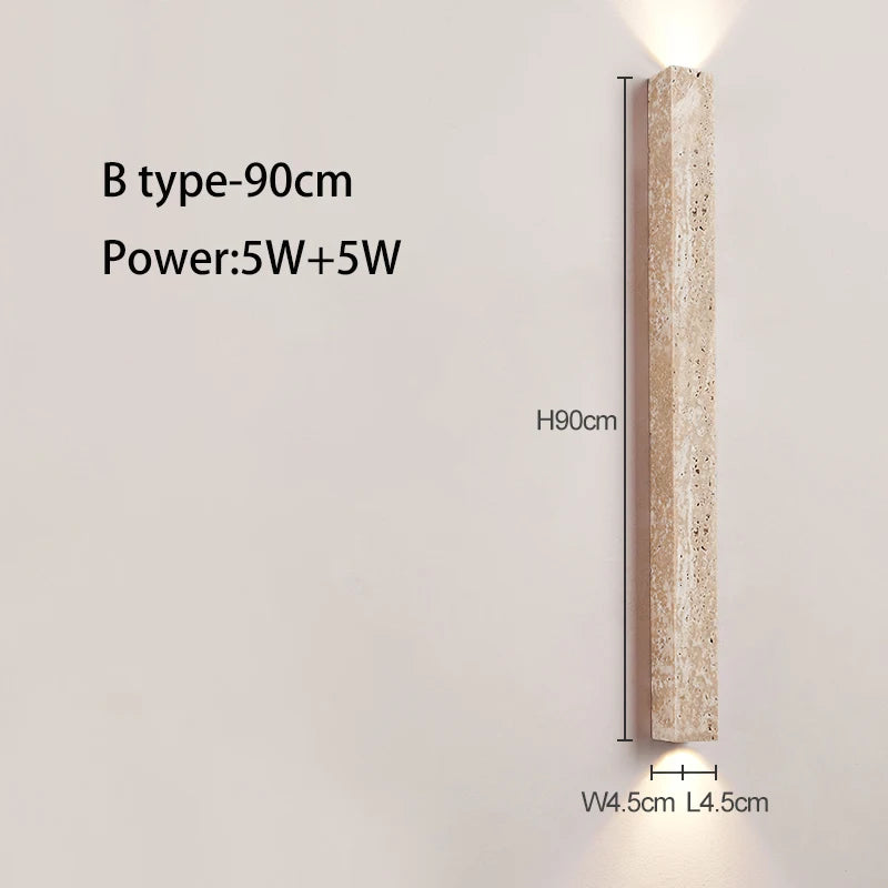 Longue applique LED rétro pierre chambre lampe de chevet Style crème éclairage d'ambiance pour escalier salon décoration de la maison - vue 10 sur 11