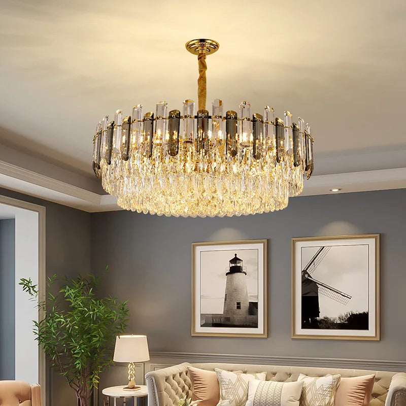 lustre moderne en cristal k9 pour éclairage intérieur - vue 3 sur 13