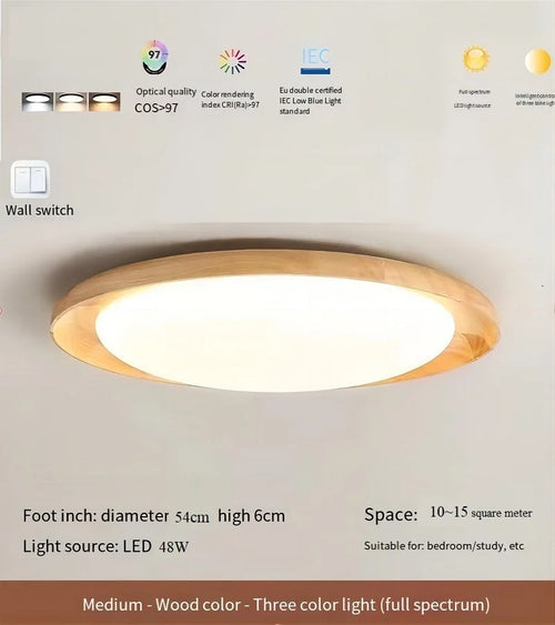 plafonnier en bois massif design wabi-sabi pour intérieur lumineux - vue 11 sur 10
