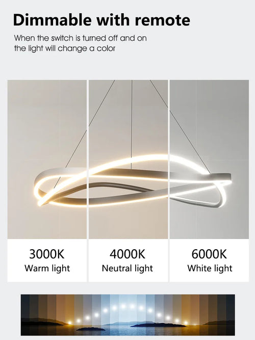 lustre anneau minimaliste créatif moderne pour maison - vue 4 sur 10
