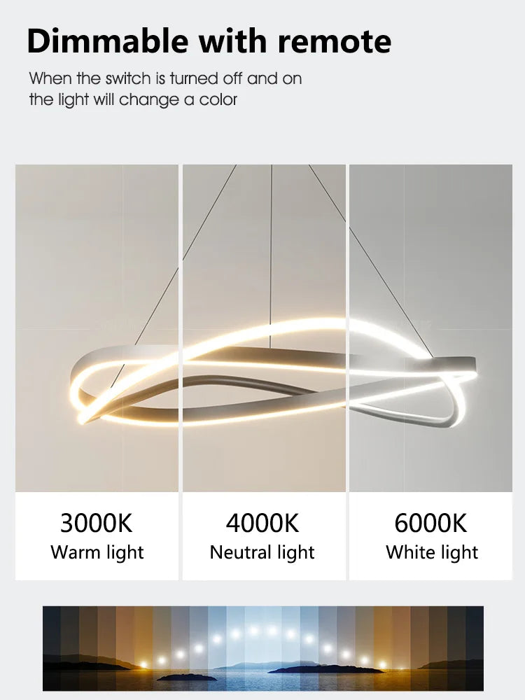 lustre anneau minimaliste créatif moderne pour maison - vue 3 sur 10
